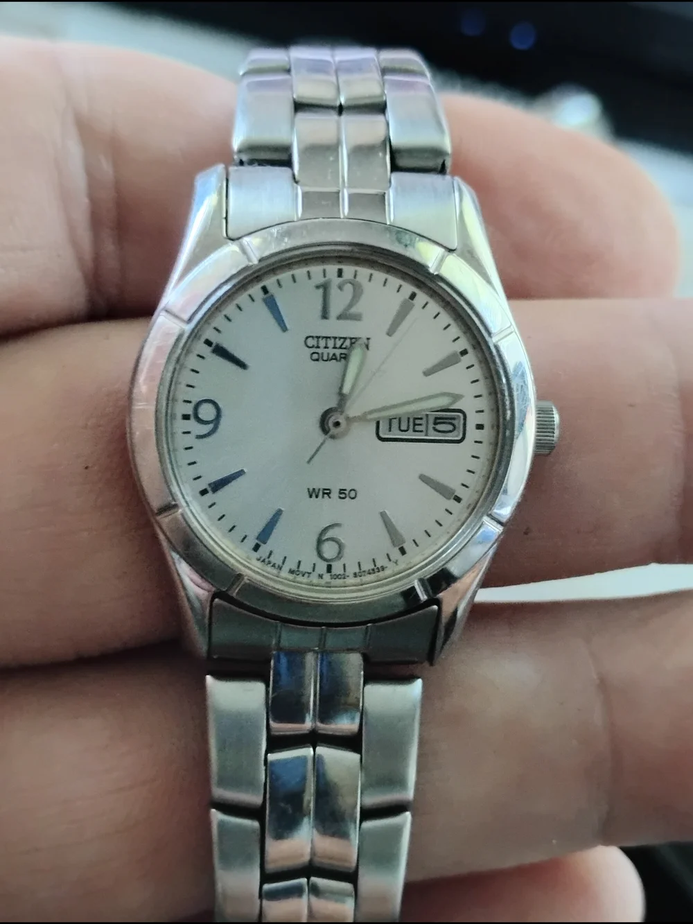 Citizen Quartz Stainless Steel Silver Watch with Day-Date